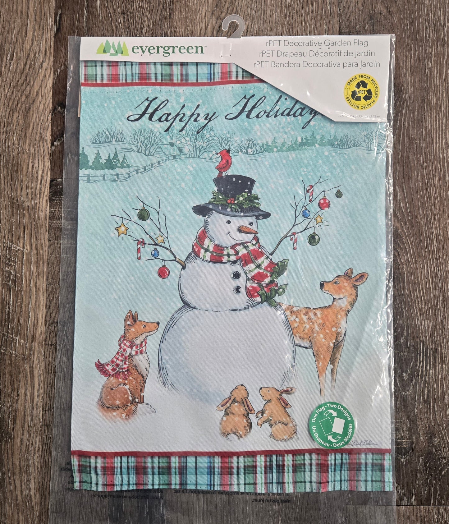 Garden Flag Happy Snowmen Trio