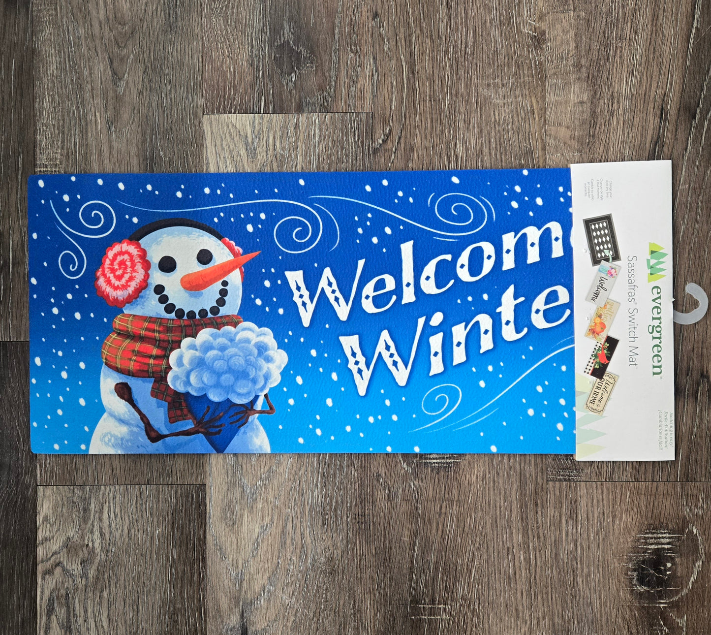 Switch Mat Welcome Winter Snowman Bouquet