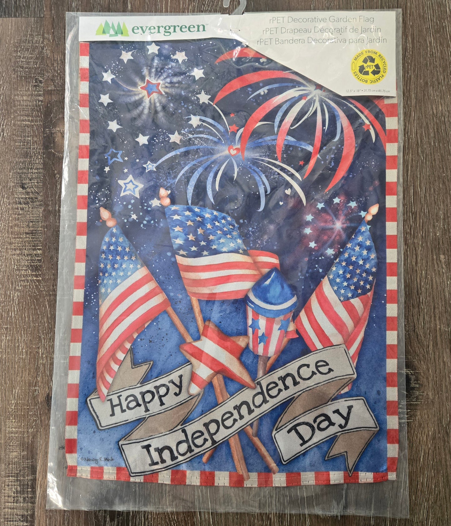 Garden Flag Independence Day Fireworks