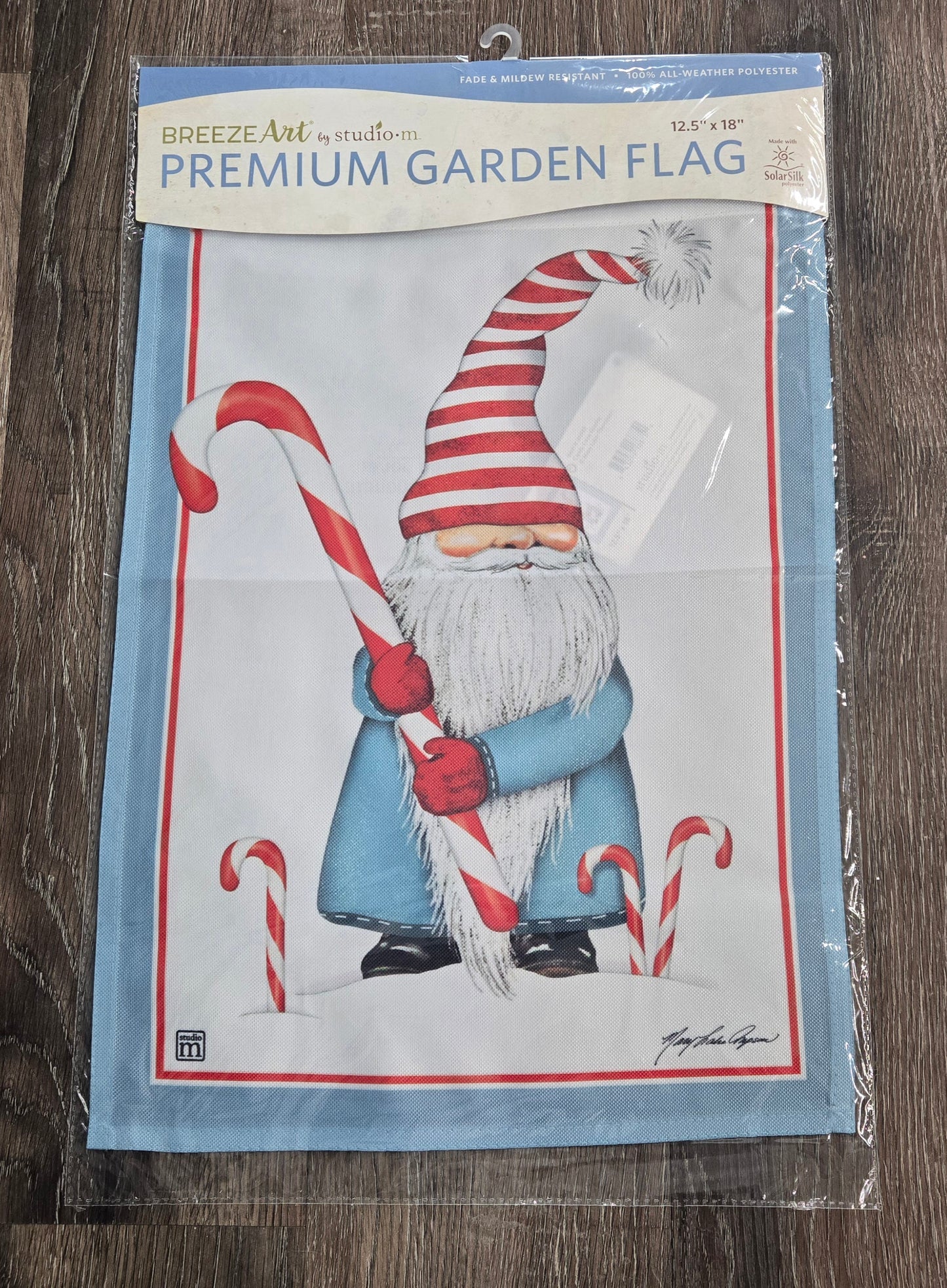 Garden Flag Studio M Candy Cane Gnome