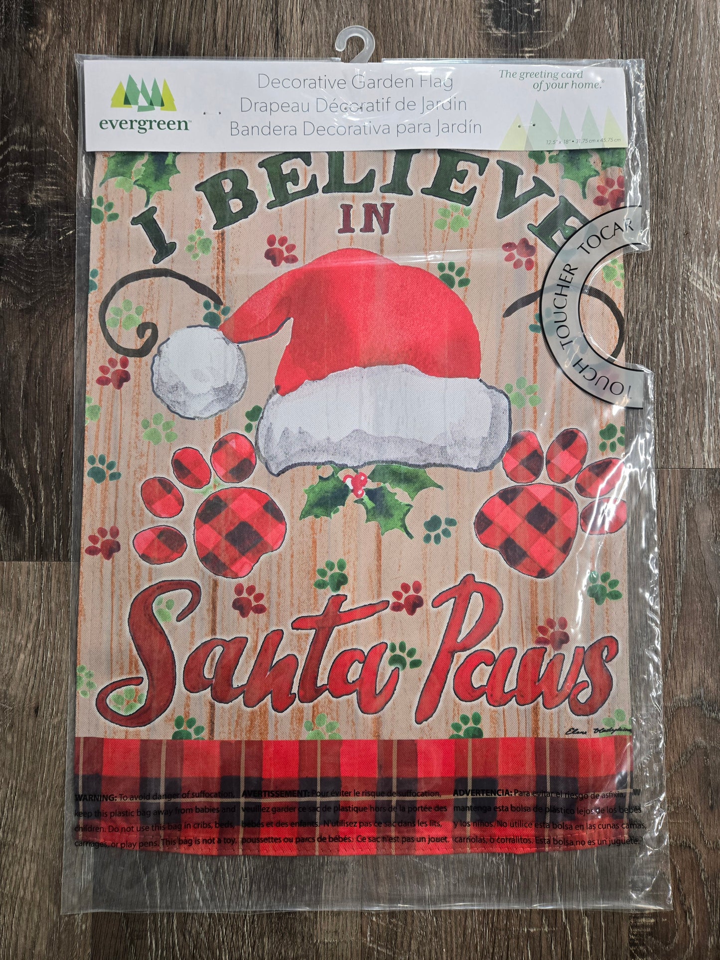Garden Flag Santa Paws