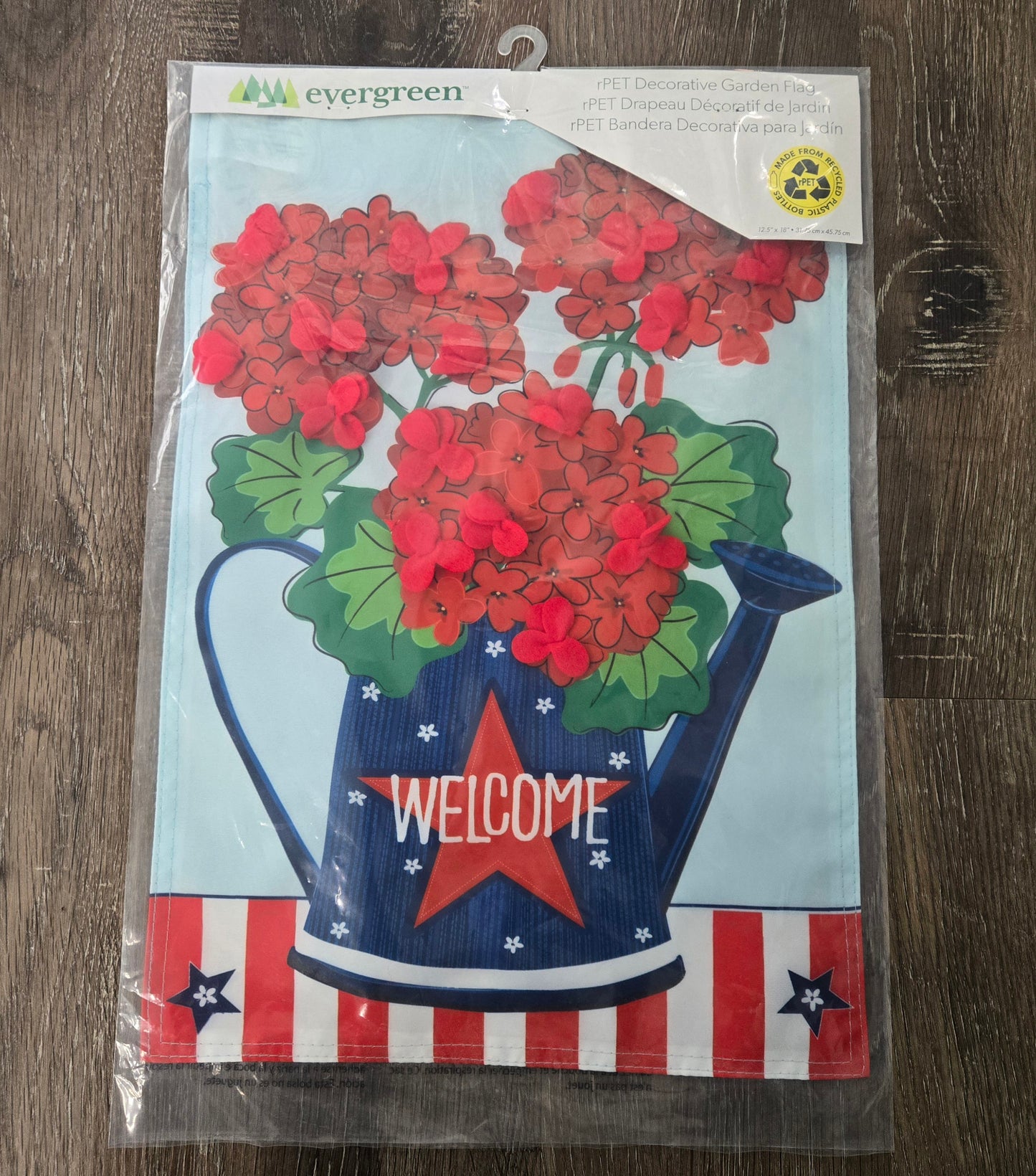 Garden Flag Patriotic Geraniums