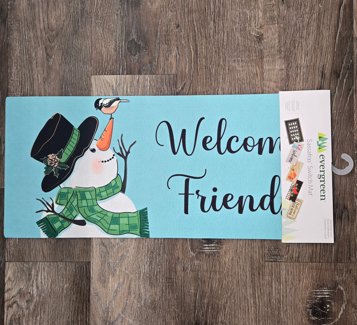 Switch Mat Snowman and Chickadee