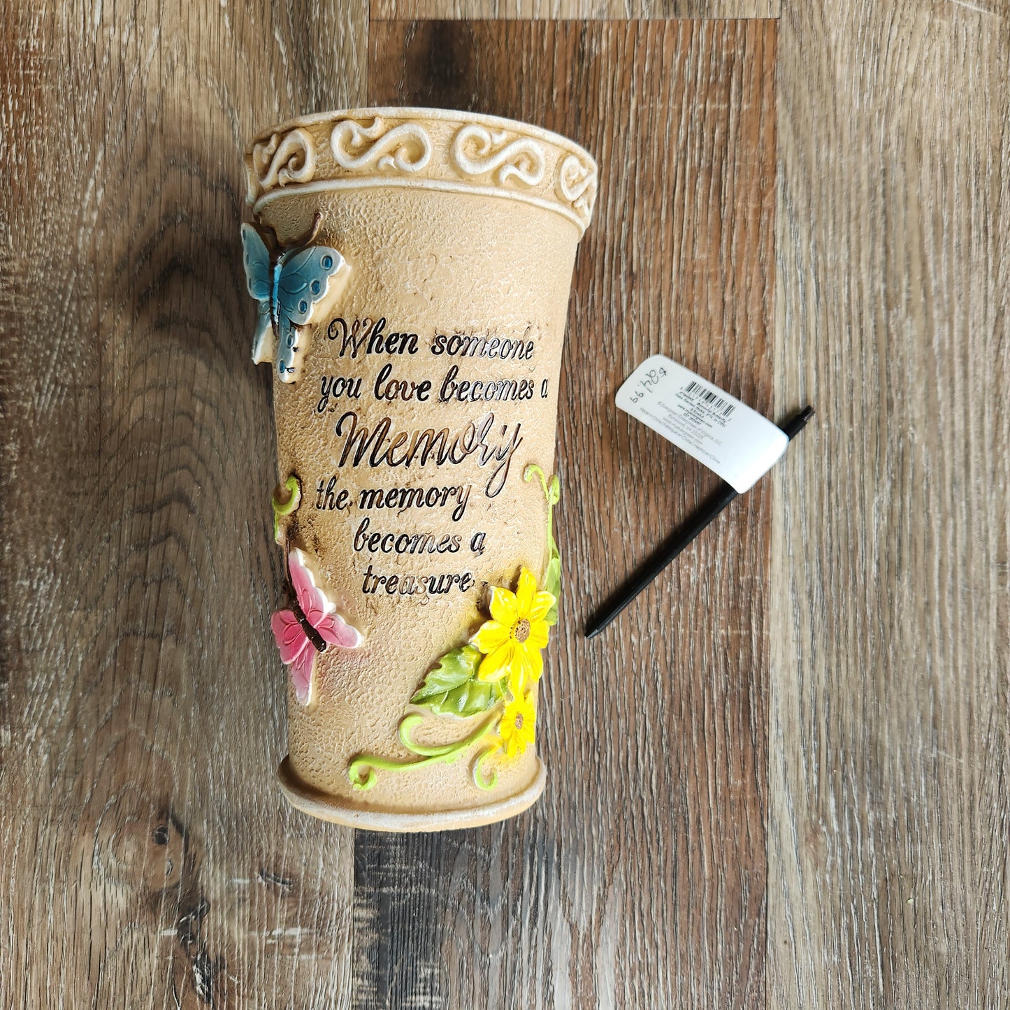 Memorial Butterfly Vase Garden Stake