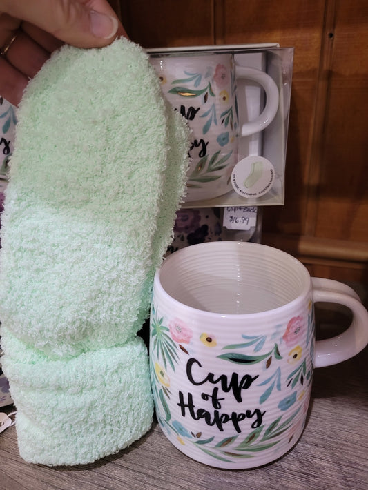 Cup of Happy Ceramic Mug & Sock set