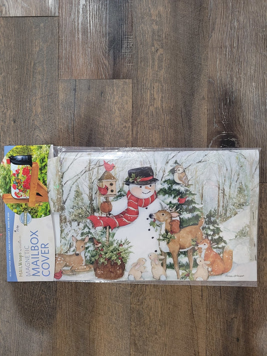 Mailbox Cover Woodland Snowmen