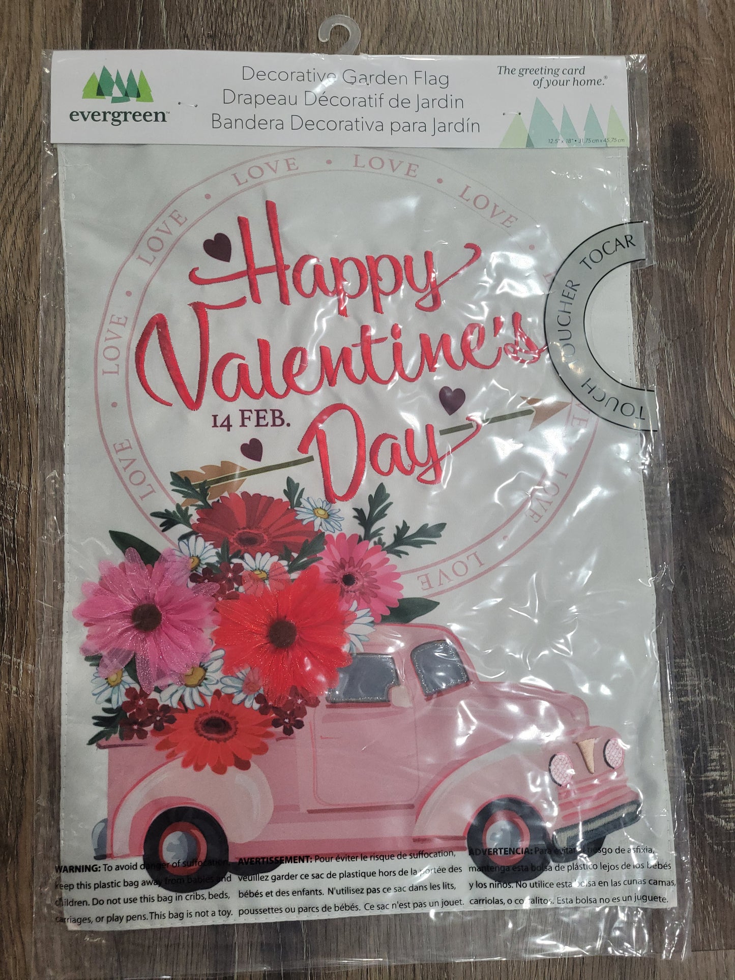 Garden Flag Valentines Flower Truck
