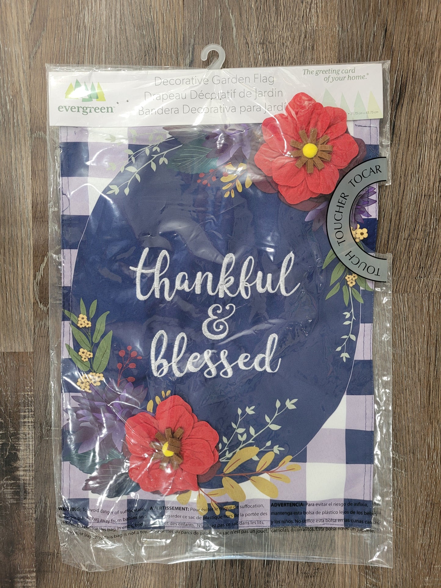 Garden Flag Fall Floral Check