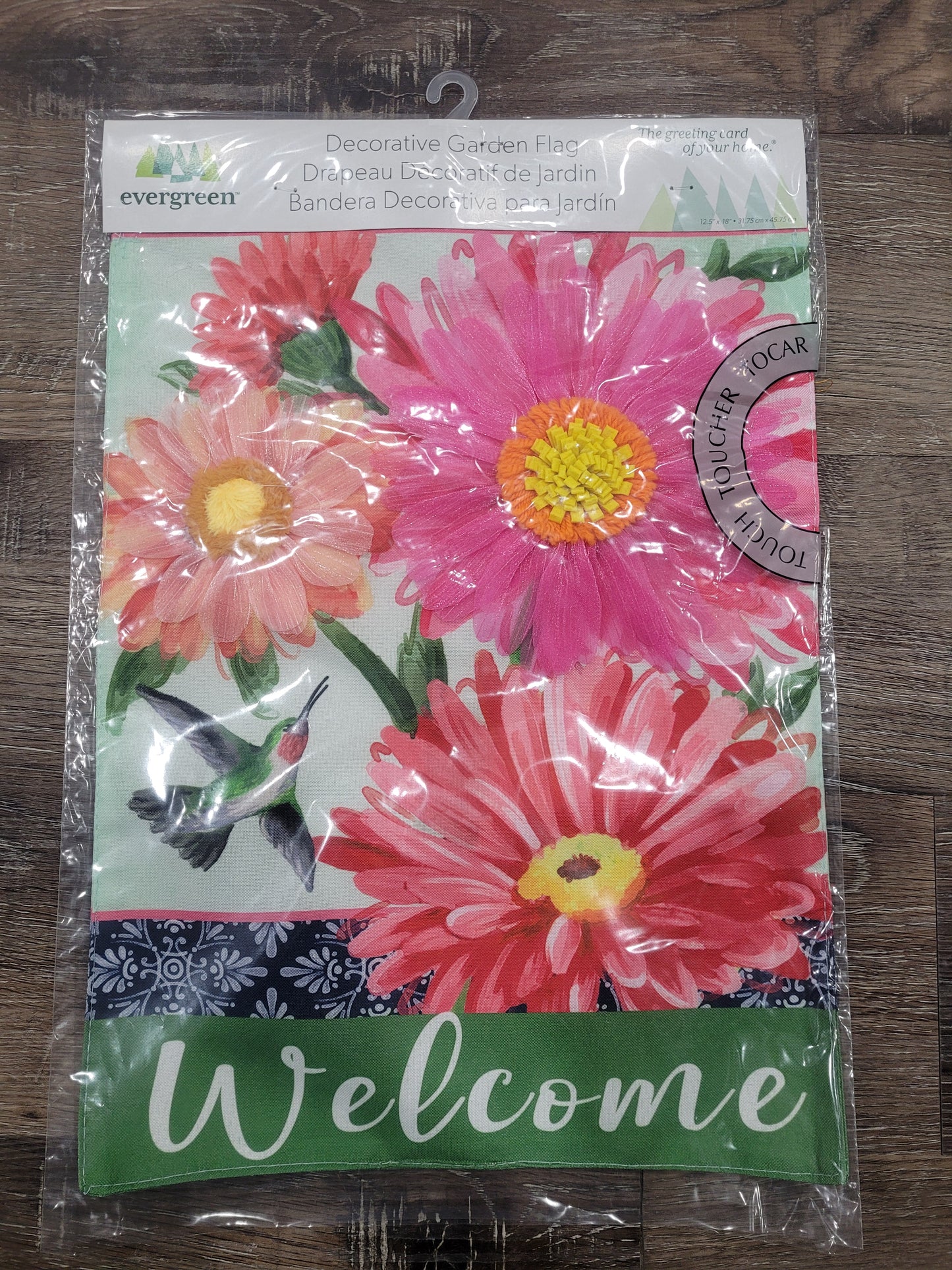 Garden Flag Gerberas And Hummingbird Linen