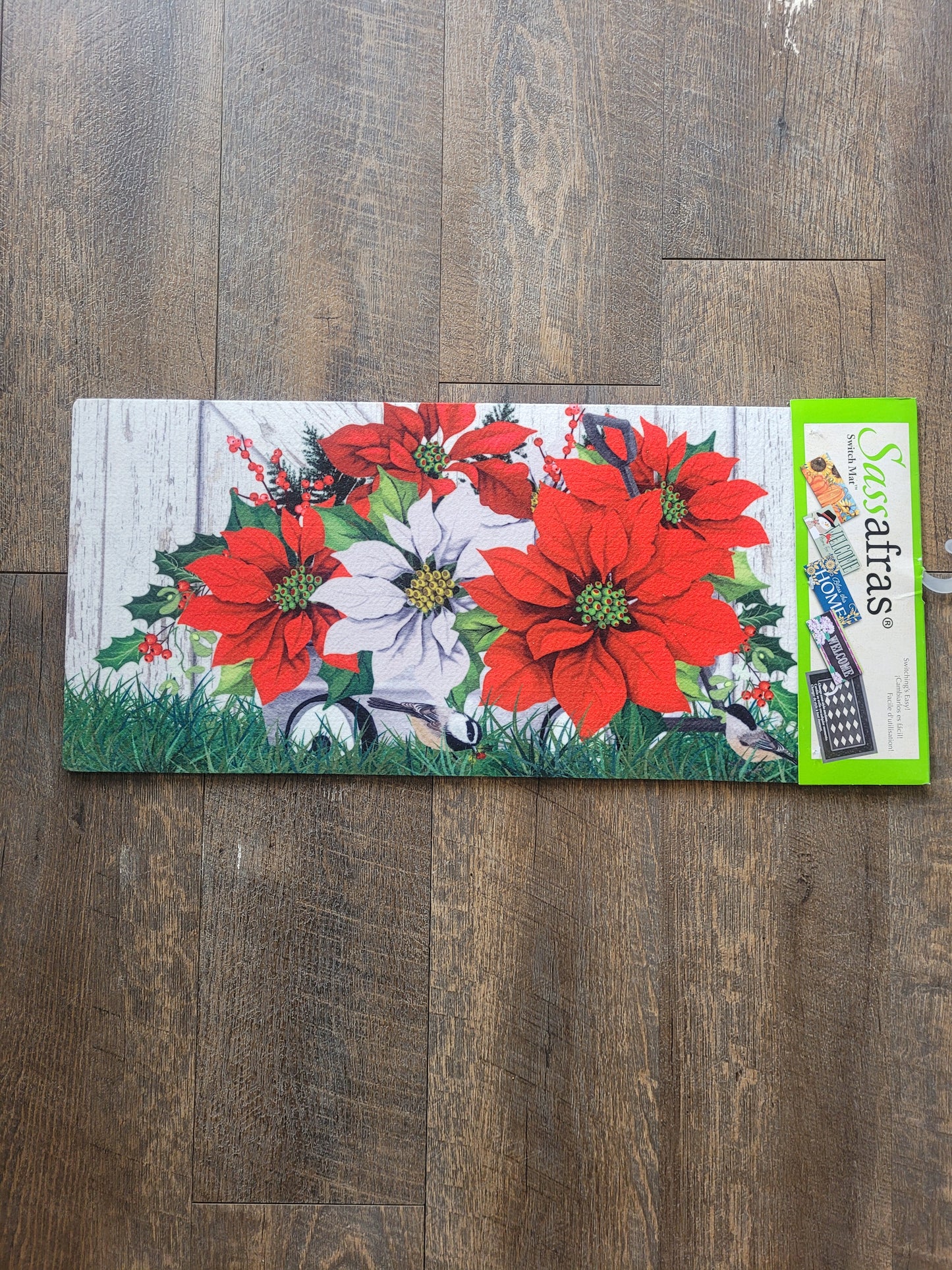 Switch Mat Galvanized Wagon w/Poinsettias