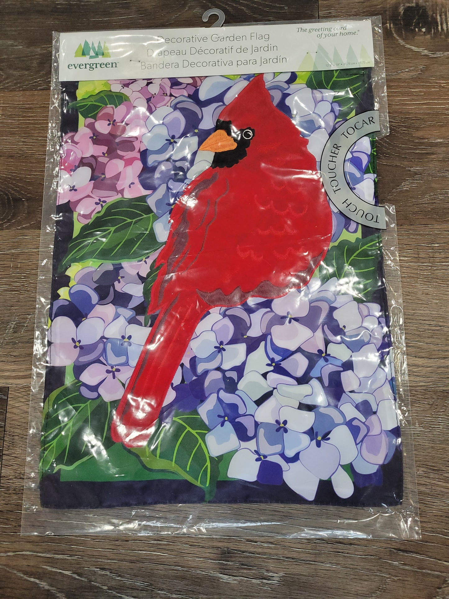 Garden Flag Red Cardinal And Hydrangeas Appilque