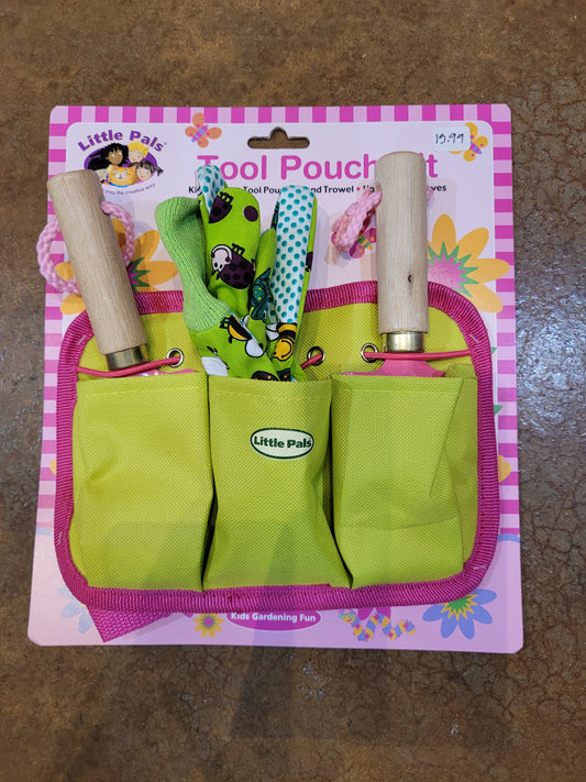 Little Pals Tool Pouch Kit Pink Gardening Set