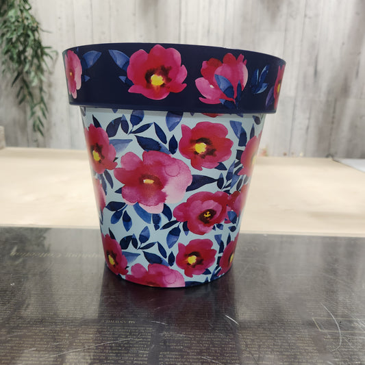 8.5" Zest Pot Pink Poppies