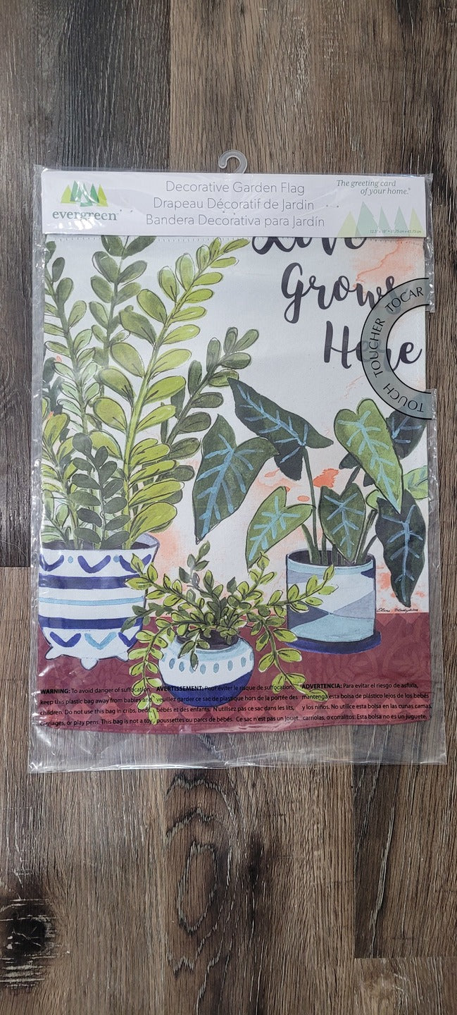 Garden Flag Loves Grows Here Houseplants