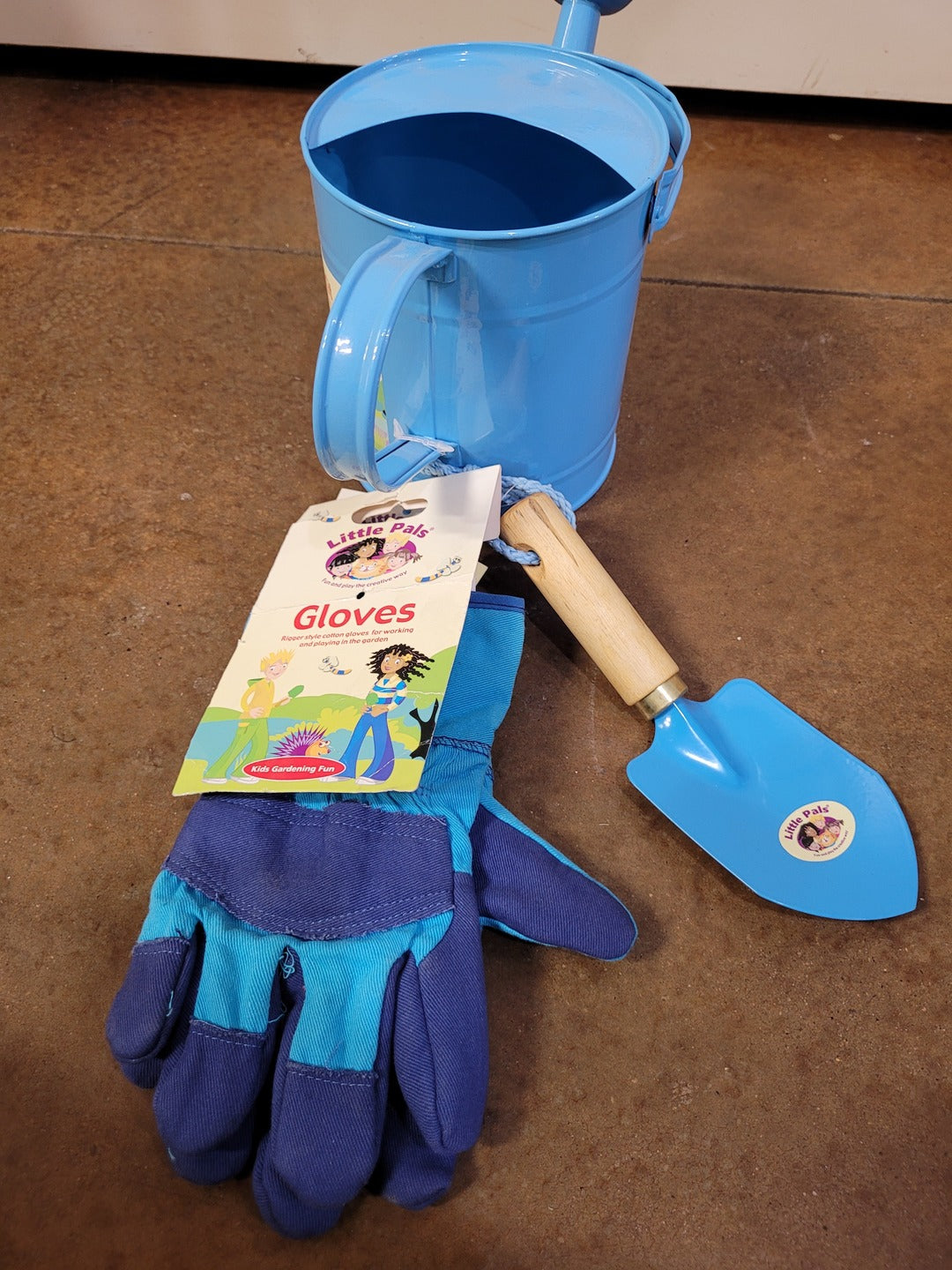 Little Pals Watering Can Kit Blue Gardening Set