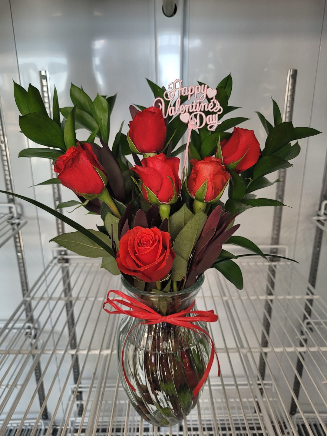 Vase of Half Dozen Roses