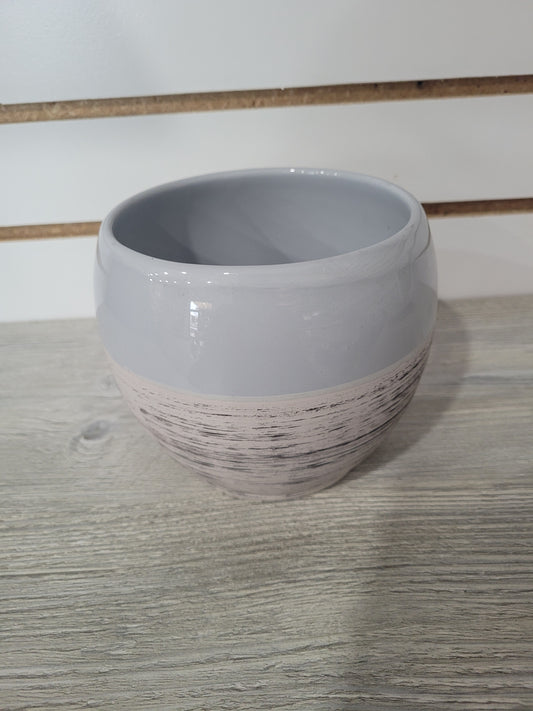 Pot Alberta Shiny Wood Gray 5.9"