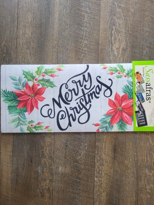 Switch Mat Merry Christmas Poinsettias