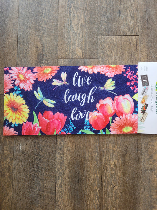 Switch Mat Live Laugh Love Flowers & Dragonfly