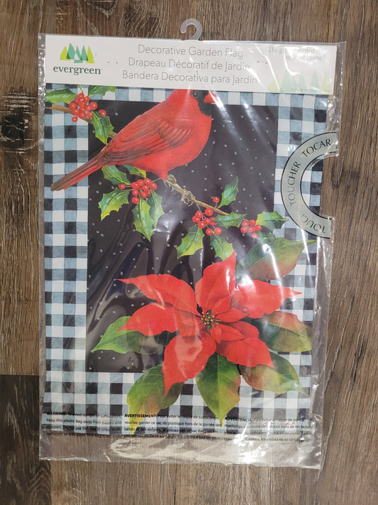 Garden Flag Cardinal & Holly