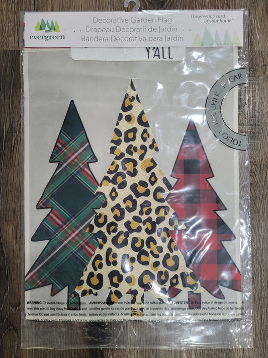 Garden Flag Mixed Print Christmas Trees Garden