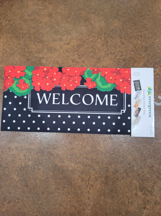 Switch Mat Geranium Polka Dot Welcome