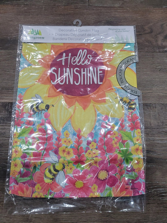 Garden Flag Hello Sunshine Suede