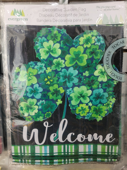 Garden Flag Shamrock Flowers