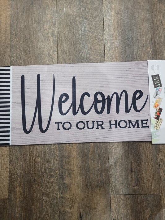 Switch Mat Wood Grain Welcome