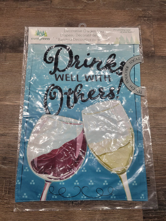 Garden Flag Drinks Well With Others Applique