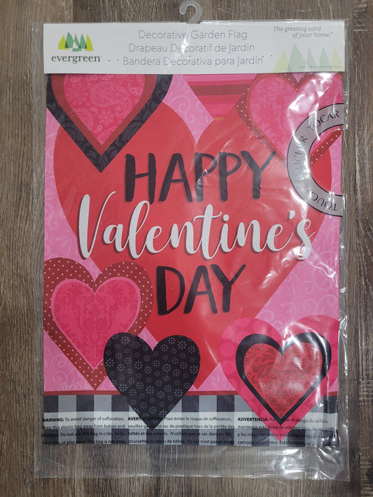 Garden Flag Valentines Hearts