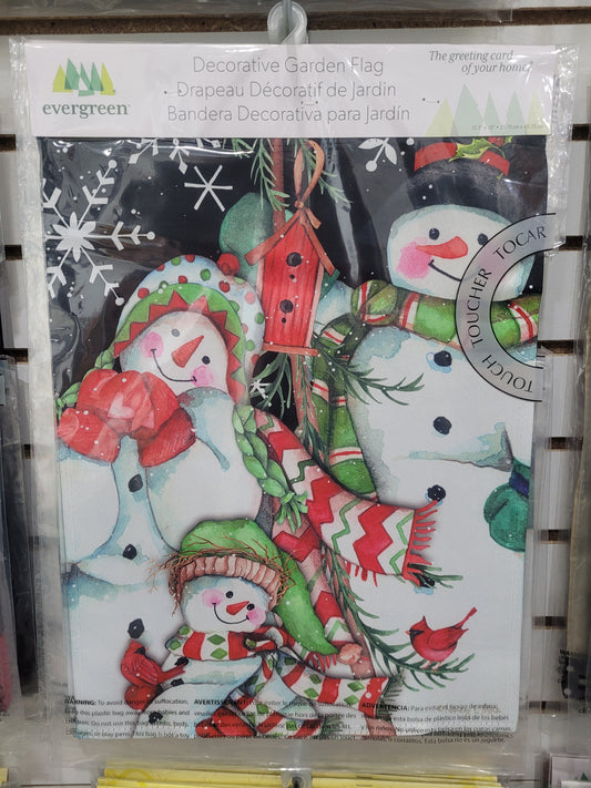 Garden Flag Snowman Holiday