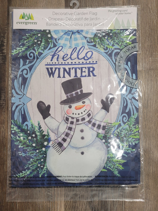 Garden Flag Winter Snowman