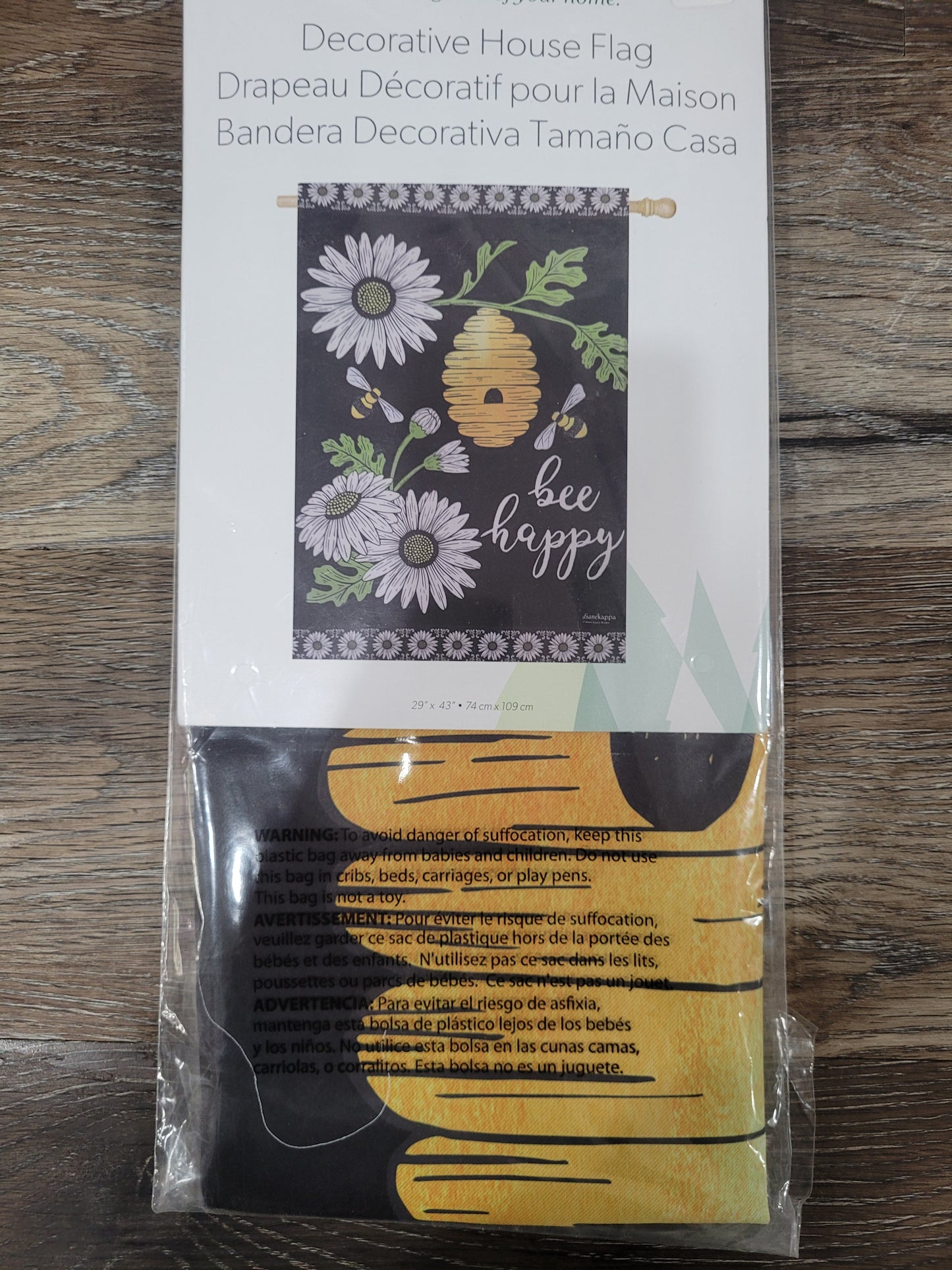 House Flag Bee Happy Hive
