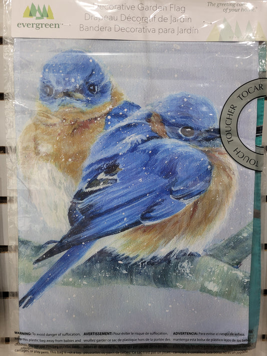 Garden Flag Bluebird Couple