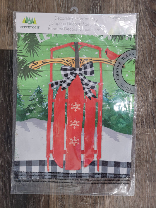 Garden Flag Let it Snow Sled