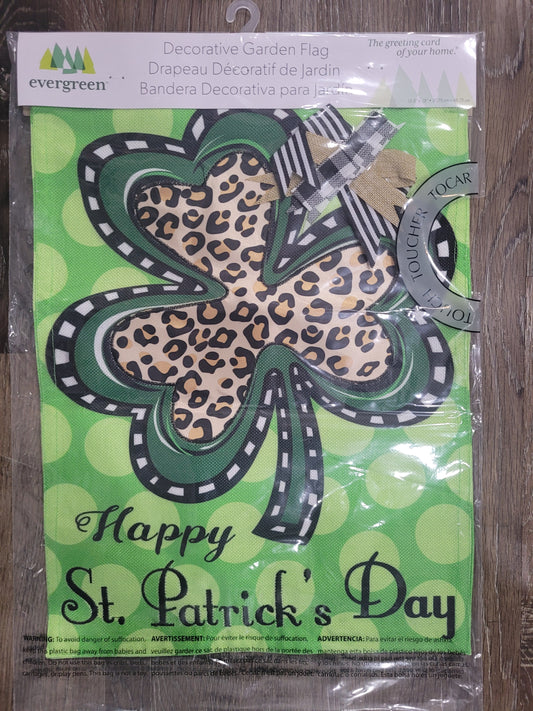 Garden Flag Animal Print Shamrock