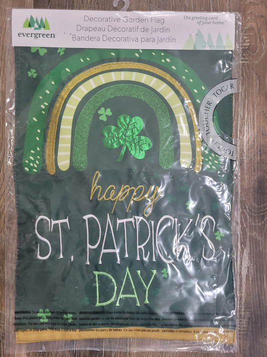 Garden Flag Rainbow And Shamrocks
