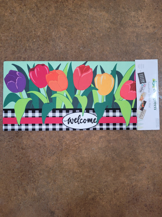 Switch Mat Welcome Spring Tulips