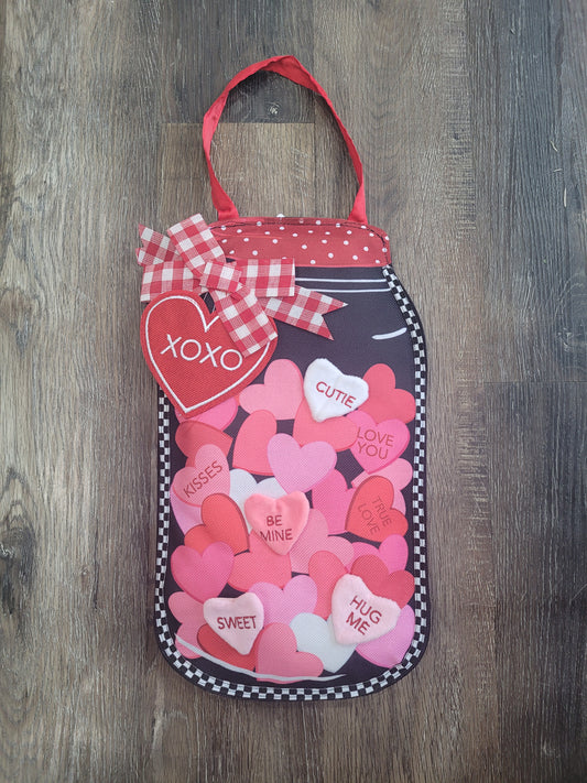 Door Decor Mason Jar Of Hearts