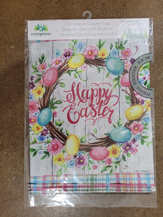 Garden Flag Easter Floral Wreath
